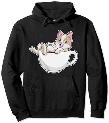 Chat Thé Tasse Sweat à Capuche