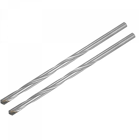 sourcing map 8mm Cutting Dia Cemented Carbide Twist Extra Long Drill Bit with Round Straight Shank for Hardened Steel Stainless Steel, 200mm Length 2 Pcs