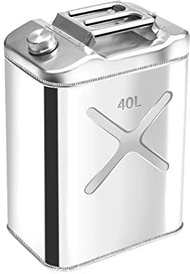 ZQKJLH Benzinkanister Edelstahl Kanister 10L-40L Edelstahl Benzin Kraftstoffe Dieselkraftstoff Diesel Wasserkanister reservekanister mit Ausgießer & 3 Griffe for Traktor Auto Boot Drohne (Size : 40l)