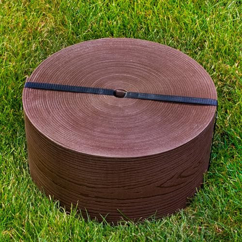 UNIGARDIA Flexible Rasenkante Kunststoff 20m - Höhe 13cm, Stärke 3mm - Raseneinfassung & Beeteinfassung aus stabilem Plastik - Leicht zu Verarbeiten, Braun mit Holzdekor