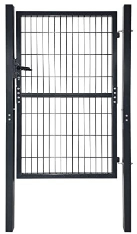 TRMLBE Portillon de Jardin 150×100 cm Portail de Clôture Porte de Clôture Maison en Acier Galvanisé Porte de Cour Serrure incluse, Anthracite