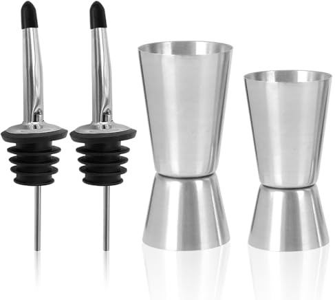 4er-Pack Cocktail-Shaker, Cocktail-Messbecher, Cocktail-Messbecher 2 cl 4 cl, Bar-Messwerkzeuge, geeignet für Bar, Café, Restaurant oder den Heimgebrauch