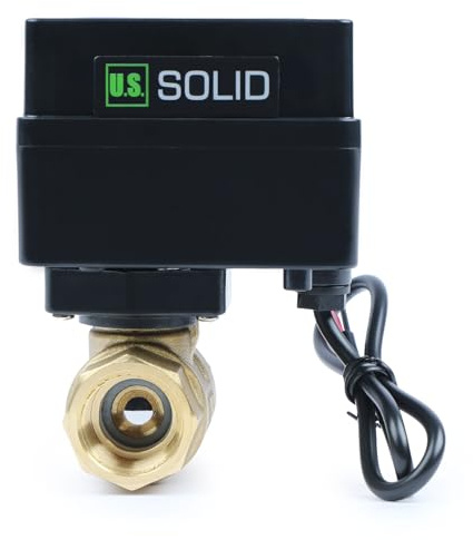 U.S. Solid 1/2 motorisierter Kugelhahn - elektrischer Kugelhahn aus Messing, 9-36 V AC/DC, 2-Draht-Auto-Return-Einrichtung, stromlos geschlossen (N.C.)