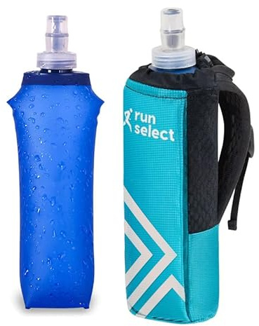 Gourde de running à main, avec poche pouvant contenir plusieurs accessoires (CB, Téléphone, Clés...) - 500ML
