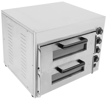 LUNICASHA Forno per pizza professionale doppio, elettrico 350 ℃ a risparmio energetico, professionale per pizza, pane e prodotti da forno, 3000 W