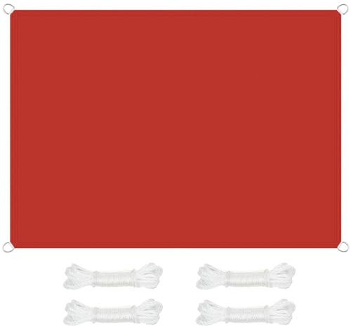 Vela Ombreggiante Rettangolare 3 x 4 m,Impermeabile, Poliestere Antistrappo, Anti UV 98%, Rettangolare Impermeabile Vela Ombreggiante,Per Esterno Terrazza Giardino, Rosso