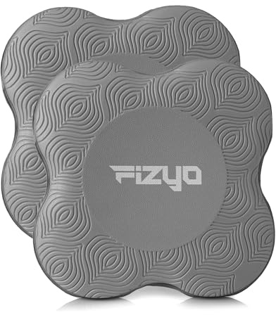 Fizyo Kniekissen Rutschfest – Kniepads für Yoga & Pilates, 2er Set Kniepolster mit Dämpfung für Gelenkschutz, Fitness & Gymnastik, Kniematte für Handgelenke und Ellenbogen, Grau 20x20 cm