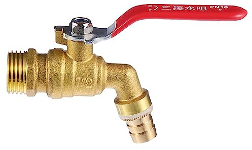 Uonlytech Robinet à Barillet En Laiton Épais Dn15, Robinet D'eau Chaude Haute Température, Poignée Unique, Adapté Chaudière Et Cuisinière, Installation Rapide, Solide, Usage Domestique