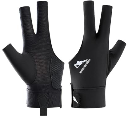 Generisch Billard Handschuh Links, Billard Handschuh, 3 Finger Queue Handschuhe, Snooker Handschuhe, DREI Finger Handschuhe, rutschfeste Poolhandschuhe, Verstellbare Poolhandschuhe