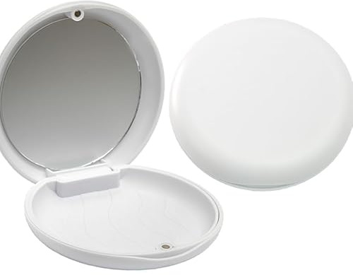 Mallette dentaire orthodontique recyclable fine de 2,5 cm de profondeur pour retenue de médicament, plateaux de blanchiment, prothèses dentaires, blanc