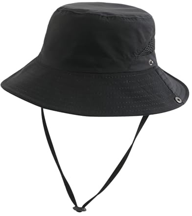 YAMEIZE Chapeau Seau Imperméable Réglable d'été - avec String pour Femmes Hommes Enfant Adulte Protection UV Chapeau à Sangle Solide Pêche Randonnée Escalade