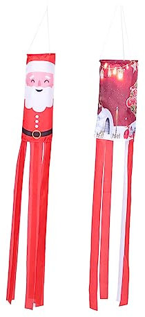 VANZACK 2stücke Weihnachts-windsock Deko Hängendes Windrichtungsflaggen Garten Und Terrasse Leichte Und Wetterfeste Weihnachtsdekoration Für Innen Und Außenbereiche