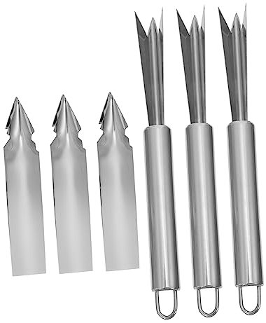 Alipis 1 Set Pelapatate per Ananas Pelapatate per Cucina Taglia Frutta Taglierina dello Stelo Attrezzo per Levatorsoli per Pere Acciaio Inossidabile Silver 6 Pezzi