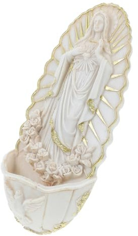 BESPORTBLE Holy Water Font Guadalupe Wall Hanging Resin Catholic Decor for Church Entrance Home Wall Decor Religious Medal