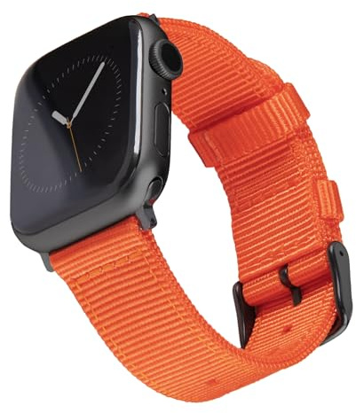 Archer Watch Straps - Premium Nylon Straps for Apple Watch (Orange, Black, 44/45/46/49mm)