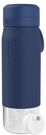 Wessper Botella de vidrio de borosilicato, 700 ml, azul