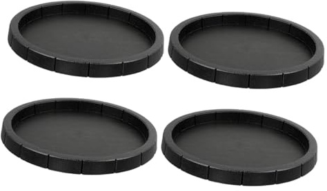 TOYZFRIENDY Lot De 4 Gamelles pour Reptiles en Plastique Noir, Distributeur D’Eau Et Nourriture, Bol Alimentaire Rond Nw-21, Adapté Terrarium, pour Tortues Et Lézards