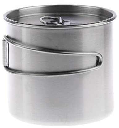 Tasse de Camping en Acier Inoxydable 500 ML, Poignée Repliable, Couvercle avec Évent, Échelle de Mesure, pour Randonnée et Voyage
