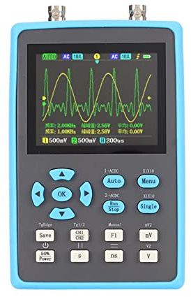 Keenso Osciloscopio Digital Portátil de 2 Canales con Ancho de Banda de 120 MHz para Analizar Características Espectrales de Señales Material: ABS