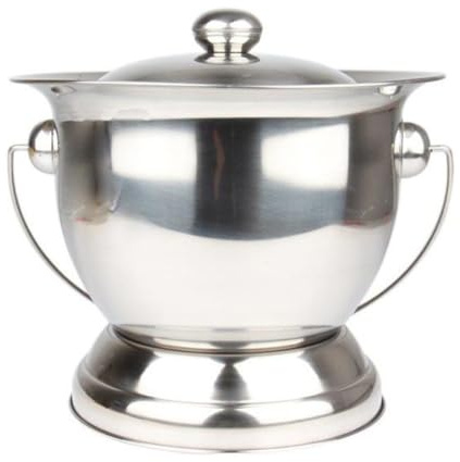 Veemoon Pot de Chambre en Acier Inoxydable avec Couvercle, Urinoir Portable pour Adulte, Pot de Nuit Compact et Stable, Seau D’urinoir Pratique pour Usage Domestique et Soins Sanitaires