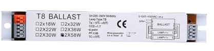 MAMA'S PEARL 1pcs T8 2x18/30/58W Ballast électronique instantané for lampe fluorescente universelle Ballasts(58W)