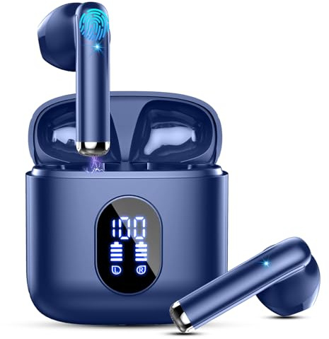 Cuffie Bluetooth 5.4, 2026 Nuovo Auricolari Bluetooth 6D Stereo Cuffie Wireless In Ear con 4 ENC Mic, 30Ore Cuffie Senza Fili Cancellazione Rumore Cuffiette Sport Earbuds IP7 Impermeabili Headphones