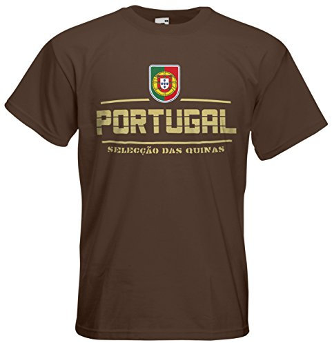 Portugal T-Shirt Fanshirt Nation EM-2021 Chocolate XXL