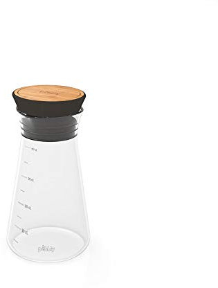 Pebbly - Dressing Shaker in Glass and Natural Bamboo - 450ml - Graduated - Preserving Your Sauce and It's Flavour!