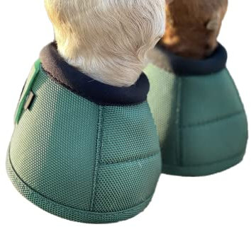 TGW RIDING 2520D Horse Bell Boots No-Turn Horse Bell Boots, Equine Ballistic Hoof Overreach Bell Boot, Pair (Hunter Green, M)