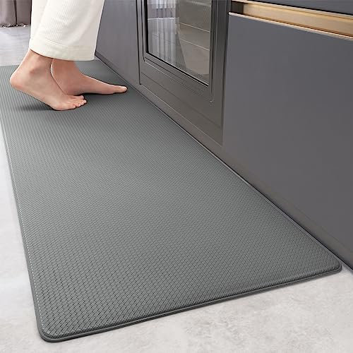 Color G - Alfombra de Cocina Delantera Fregadero, Alfombra de Pasillo de PVC Impermeable, Alfombra de Paso Larga, Antideslizante y Resistente al Aceite (44 x 150 cm, Gris)