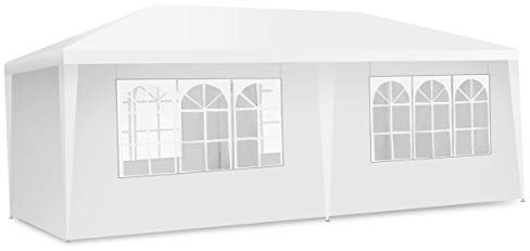RELAX4LIFE Tendone per Feste con Telone, Tenda da Sole con Finestre Trasparenti, Capannone da Eventi in Tessuto PE Traspirante e Impermeabile, Padiglione Interno con Borsa di Trasporto, 6 x 3 x 3 m