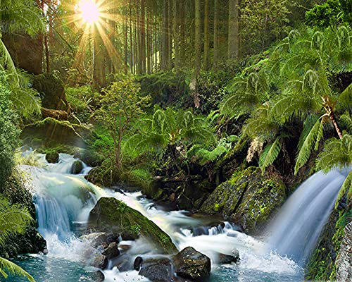 ABEUTY Wall Art Forest Beach Painting Set by Numbers, DIY Oil Painting on Canvas 40 x 50 cm (Primary Forest, Without Frame)