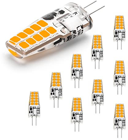 I-SHUNFA G4 LED Lampen,AC/DC 12V Led Leuchtmittel G4,250LM Warmweiß 3000K Kein Flackern LED Glühbirne,2W Ersetzt 20W Halogenlampen,Nicht Dimmbar,für Dunstabzugshaube für die Küche,10er Pack