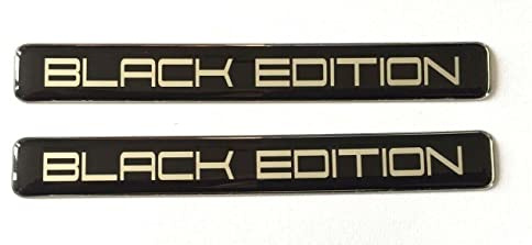 2 x Black Edition Domed Stickers/Decals - Chrome on Black 106mm