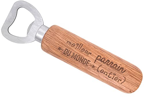 ERNESTINE - Décapsuleur Parrain je t'aime - cadeau fête des parrains et marraines - cadeau parrains accessoire homme - porte clefs personnalisable famille - cadeaux homme anniversaire Noël naissance