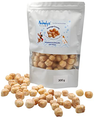 Friandises pour Chien et Chiot - 100% Naturelles - Récompense Crunchy - Education - Fromage Soufflé Croustillant - Snacks à mâcher - Idéal pour Les Petits et Les Grands - Sachet Refermable 300 g
