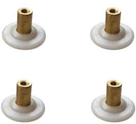 HEGAPRO Universal Laufrollen, Kugellagerte Rollen für Schiebe- oder Duschtüren, 28mm Durchmesser, 20mm Höhe, 4 Stück, Stahl, Nylon Lauffläche, bis 15kg belastbar