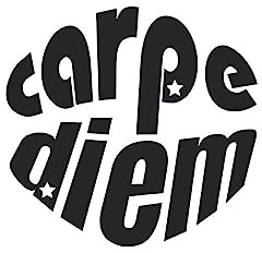 desiGntec Pegatina coche Vinilo adhesivo permamente para casco moto patinete electrico bici exterior mensaje carpe diem calcomania pegatina | Sticker vivir el momento Pegatina Carpe diem