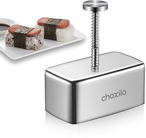choxila Musubi Mold Stainless Steel, Non Stick Spam Musubi Mold Musubi Maker Press Kit Onigiri Mold for Kids Bento Picnic Sushi DIY