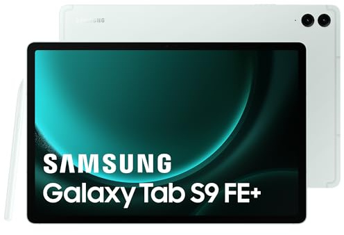 Samsung Galaxy Tab S9 FE+ Tablet, 30,8 cm (12,4 Zoll) WLAN 256 GB, S Pen inklusive, langlebiger Akku, IP 68 Zertifizierung, Wassergrün, FR Version
