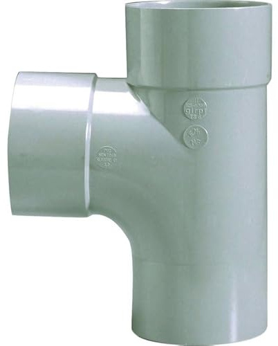 Raccord PVC gris en T - Mâle/femelle - Diamètre 100 mm - Double emboîtage - Girpi | Raccord PVC gris en T - Mâle / femelle - Diamètre 100 mm - Double emboîtage - Girpi