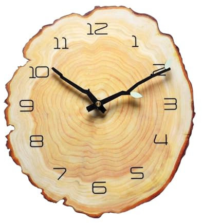 Gralara Horloge Murale à Anneau Annuel, Chiffres Arabes Rustiques pour Bureau, Salon, Cuisine