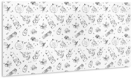Tulup pour la Cuisine Salle de bains Adhesive Autocollants Muraux PVC Imperméable Panneaux 100x50cm - Abstraction en noir et blanc