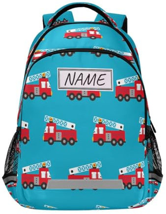 HMZXZ Rucksack, Motiv: Feuerwehrmann, für Teenager, Jungen, Mädchen, Kinder, personalisierbar, niedlich, für Reisen, Camping, Fitnessstudio, Wandern, multi