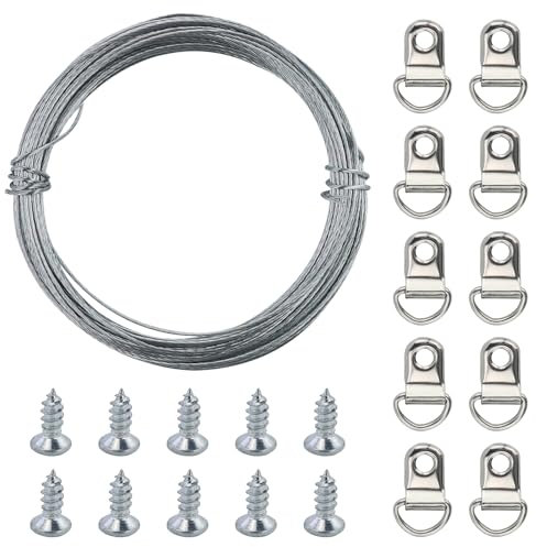 32.5 Feet (10m) Picture Hanging Wire Heavy Duty Metal Hanging Wire Metal Wire Photo Frame Hanging Wire for Photo Frame Mirror Artwork Clock, 0.75mm/0.03inch