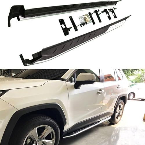 QPDDFG Auto Trittbretter Seitenschweller für Toyota RAV4 RAV-4 2019-2022, Auto Seitenschweller Anticrash Seitentrittleistenpedale, Auto Seitenschürze Seitenrock Body Kit