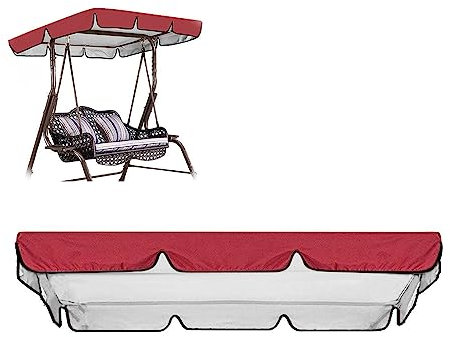 Wasserdichte Abdeckung für Hollywoodschaukel, Ersatzteil, strapazierfähiges 420D-Oxford-Gewebe, wetterfest, für den Außenbereich, Garten, Terrasse, Hof, Park, Schaukel
