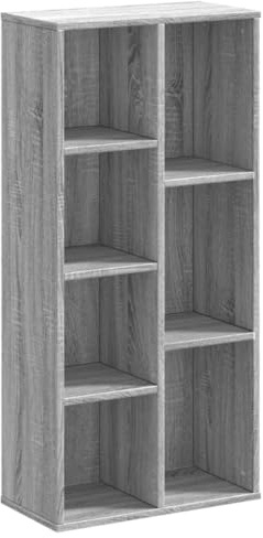 vidaXL Bücherregal, Bücherschrank Raumteiler für Wohnzimmer Büro, Standregal Büroregal mit Stauraum, Aktenregal Würfelregal, Grau Sonoma Holzwerkstoff