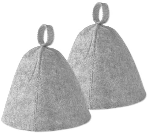 lasuroa 2pz Cappelli da Sauna, Cappello Sauna in Feltro Berretto da Sauna Cuffia da Sauna Russa Accessori per Sauna per Protezione Testa in Saune Spa Universale per Donne e Uomini(Grigio)