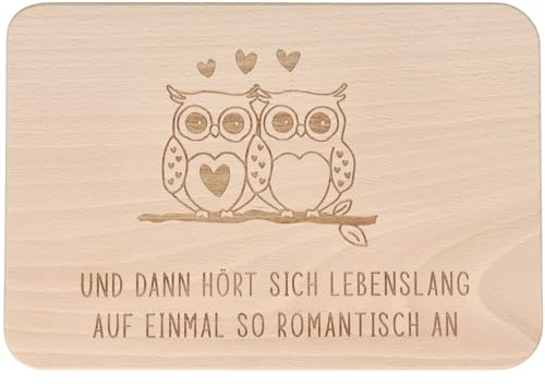 Spruchreif · Frühstücksbrettchen aus Holz mit Gravur · Brotbrett mit Sprüchen Geschenk zum Geburtstag · Und dann hört sich Lebenslang...